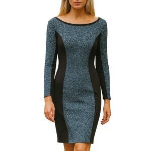 Tuckernuck SEA Womens Wool Tweed Sheath Dress 4 Blue Career Academia 1970s